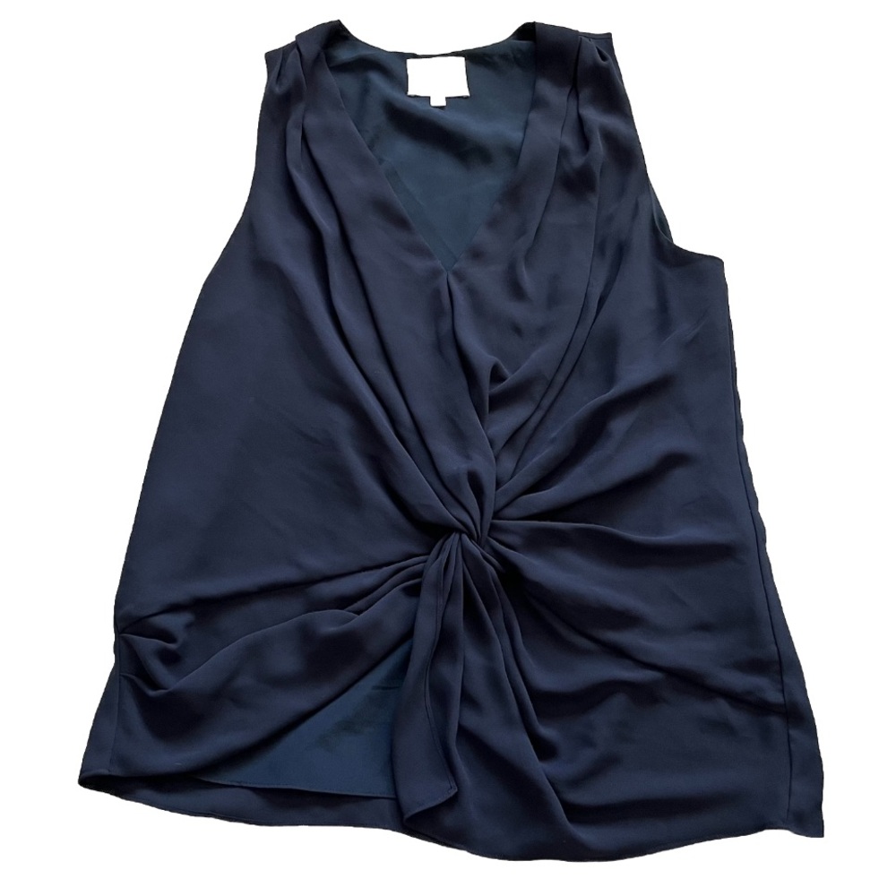 CINQ A SEPT NAVY KNOT TOP SIZE SMALL SOPHISTICATED CHIC CLASSIC FEMININE - Picture 8 of 8
